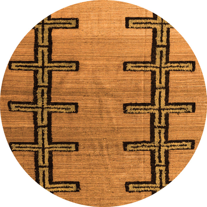 Round Southwestern Orange Country Rug, abs4581org