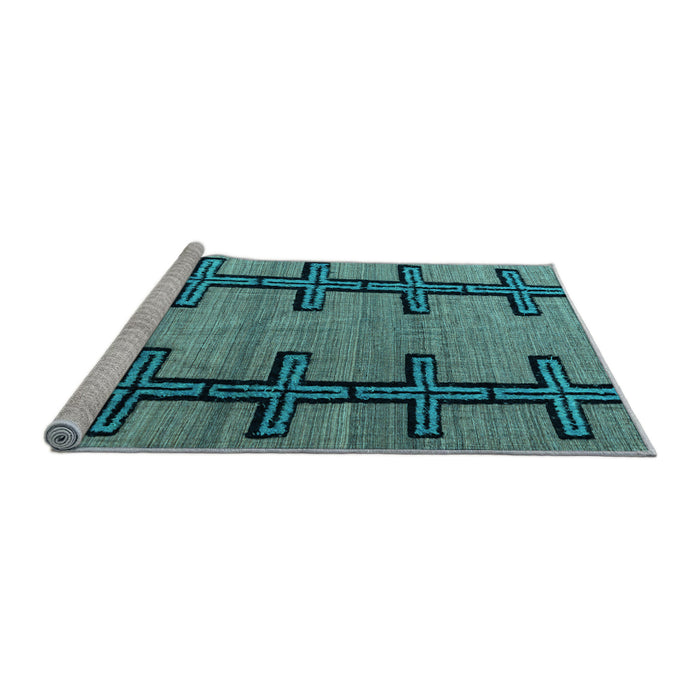Sideview of Machine Washable Southwestern Light Blue Country Rug, wshabs4581lblu