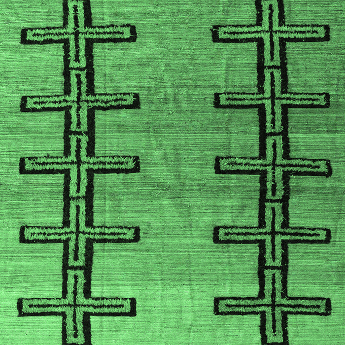 Square Machine Washable Southwestern Emerald Green Country Area Rugs, wshabs4581emgrn