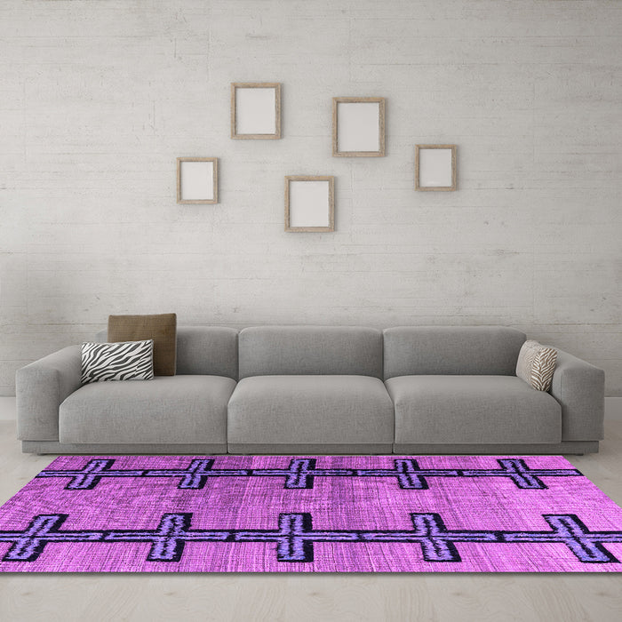 Machine Washable Southwestern Purple Country Area Rugs in a Living Room, wshabs4581pur