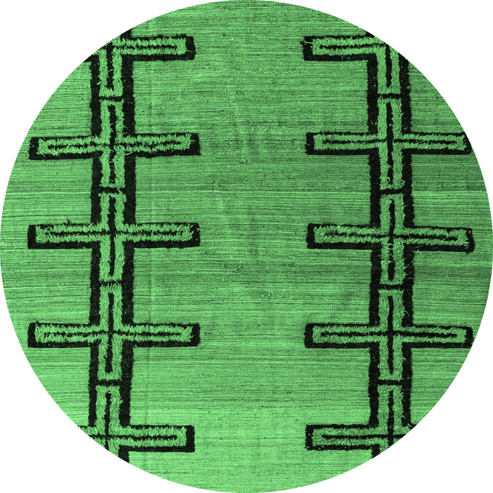 Round Southwestern Emerald Green Country Rug, abs4581emgrn