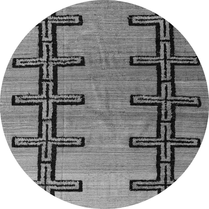 Round Southwestern Gray Country Rug, abs4581gry