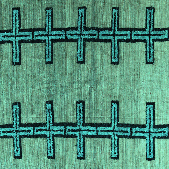 Square Southwestern Turquoise Country Rug, abs4581turq