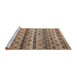 Sideview of Machine Washable Abstract Brown Sugar Brown Rug, wshabs4582