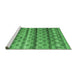 Sideview of Machine Washable Abstract Emerald Green Modern Area Rugs, wshabs4582emgrn