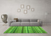 Machine Washable Abstract Green Modern Area Rugs in a Living Room,, wshabs4582grn