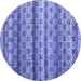 Round Machine Washable Abstract Blue Modern Rug, wshabs4582blu