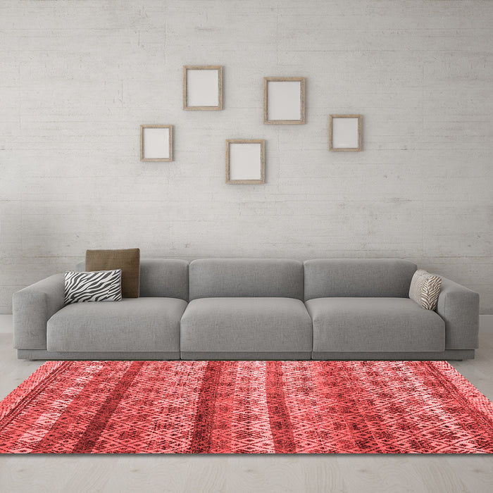Modern Red Washable Rugs