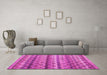 Machine Washable Abstract Pink Modern Rug in a Living Room, wshabs4582pnk