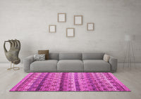 Machine Washable Abstract Pink Modern Rug, wshabs4582pnk