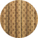 Round Abstract Brown Modern Rug, abs4582brn