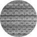 Round Abstract Gray Modern Rug, abs4582gry