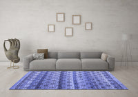 Machine Washable Abstract Blue Modern Rug, wshabs4582blu