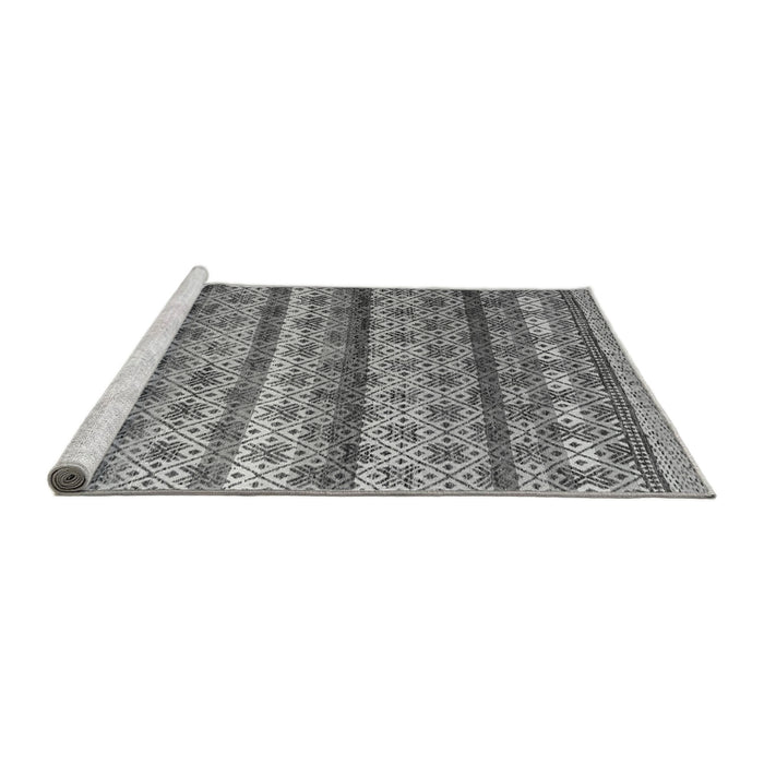 Sideview of Machine Washable Abstract Gray Modern Rug, wshabs4582gry