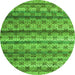 Round Abstract Green Modern Rug, abs4582grn