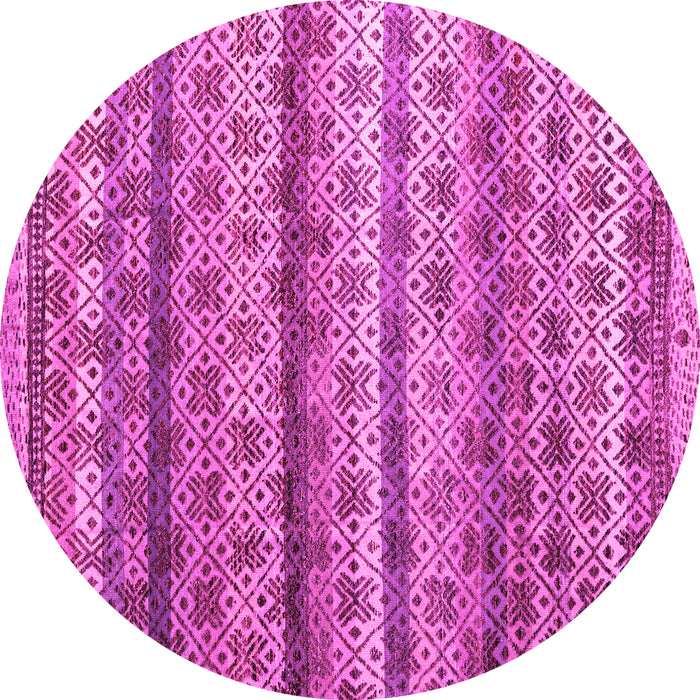 Round Abstract Pink Modern Rug, abs4582pnk