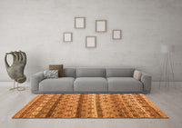 Machine Washable Abstract Orange Modern Rug, wshabs4582org