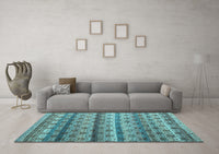 Machine Washable Abstract Light Blue Modern Rug, wshabs4582lblu