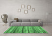 Machine Washable Abstract Emerald Green Modern Area Rugs in a Living Room,, wshabs4582emgrn