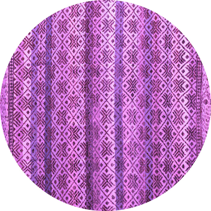 Round Machine Washable Abstract Purple Modern Area Rugs, wshabs4582pur