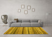 Machine Washable Abstract Yellow Modern Rug in a Living Room, wshabs4582yw