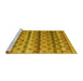 Sideview of Machine Washable Abstract Yellow Modern Rug, wshabs4582yw