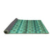 Sideview of Abstract Turquoise Modern Rug, abs4582turq