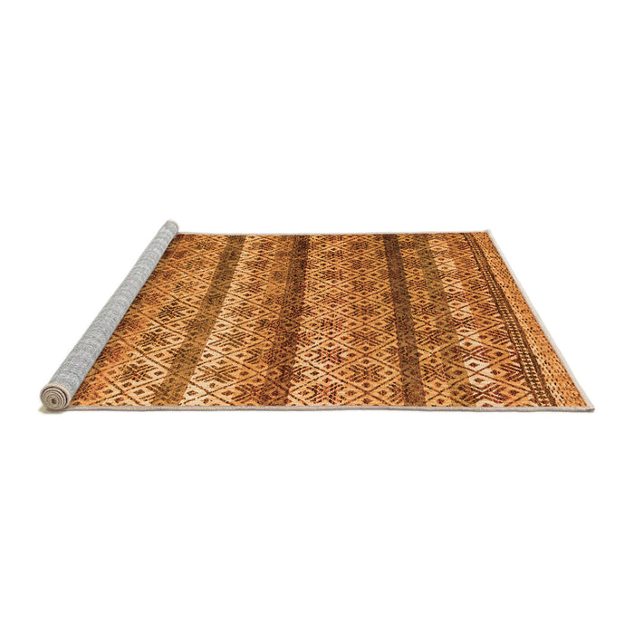 Sideview of Machine Washable Abstract Orange Modern Area Rugs, wshabs4582org