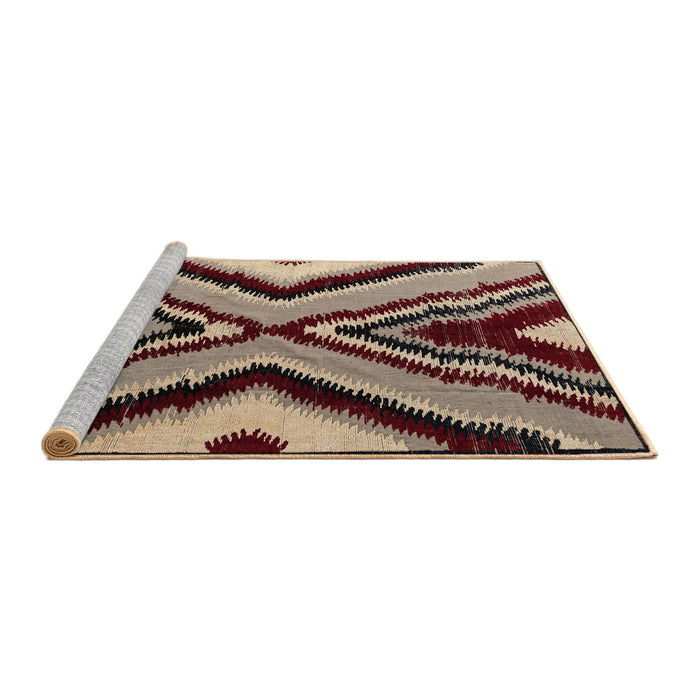 Sideview of Machine Washable Abstract Brown Sugar Brown Rug, wshabs4583