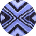 Round Machine Washable Abstract Blue Modern Rug, wshabs4583blu