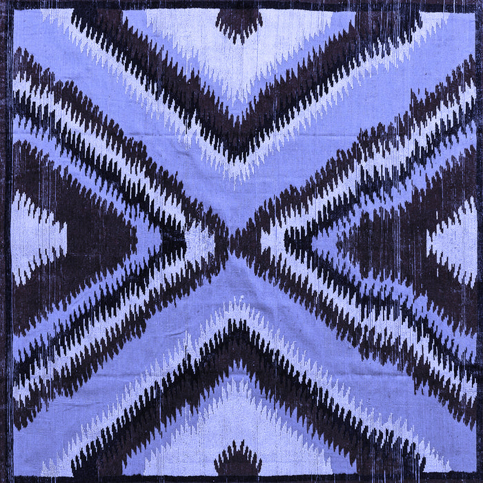 Square Abstract Blue Modern Rug, abs4583blu