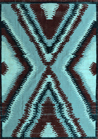 Abstract Light Blue Modern Rug, abs4583lblu