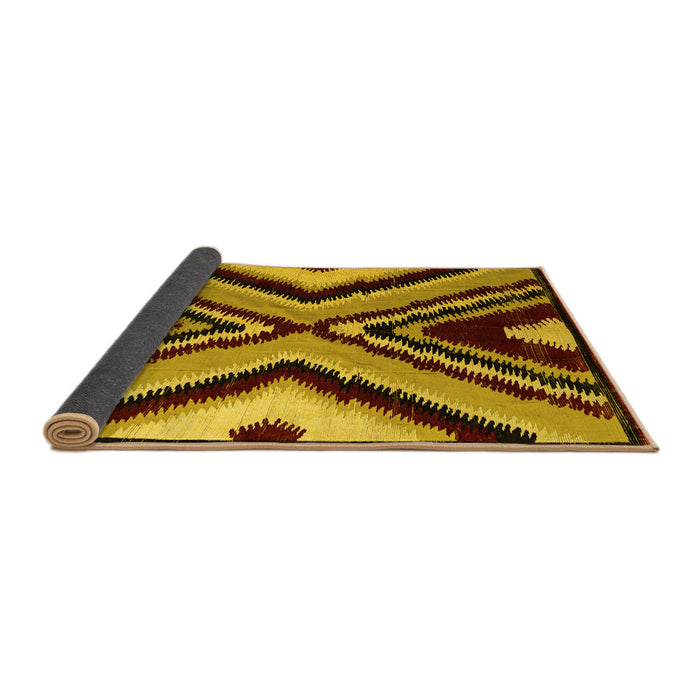 Sideview of Abstract Yellow Modern Rug, abs4583yw