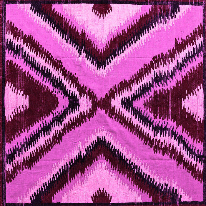 Square Machine Washable Abstract Pink Modern Rug, wshabs4583pnk