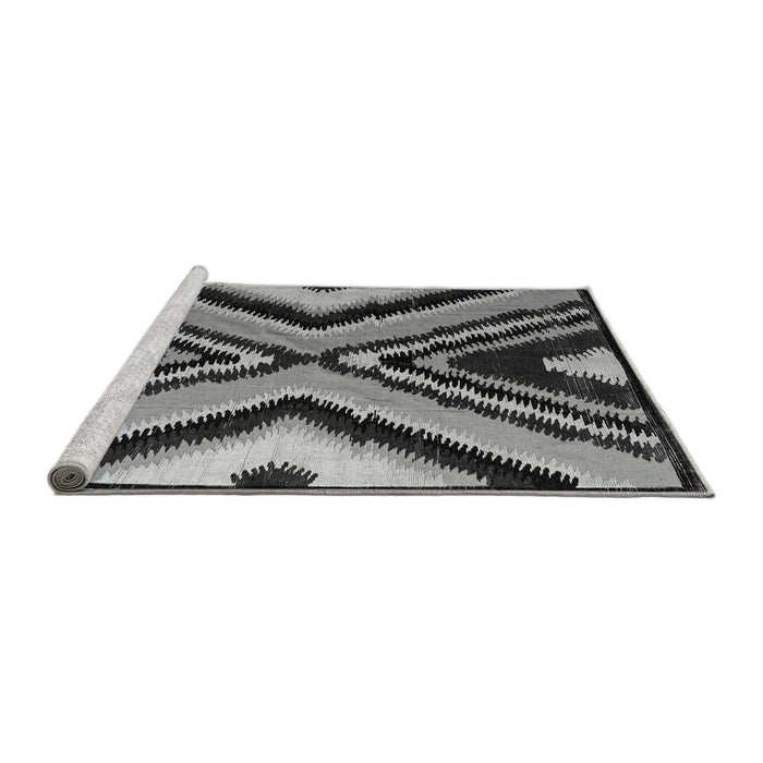 Sideview of Machine Washable Abstract Gray Modern Rug, wshabs4583gry