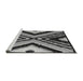 Sideview of Machine Washable Abstract Gray Modern Rug, wshabs4583gry