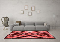 Machine Washable Abstract Red Modern Rug, wshabs4583red