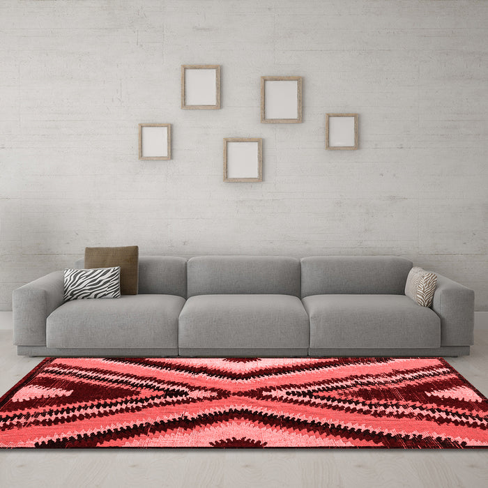 Modern Red Washable Rugs