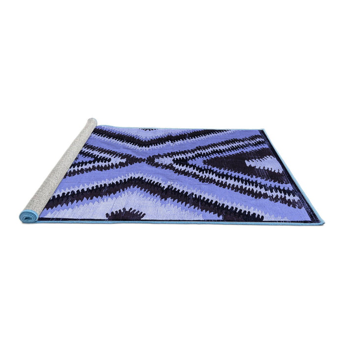 Sideview of Machine Washable Abstract Blue Modern Rug, wshabs4583blu