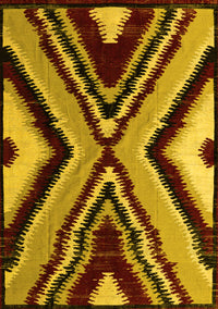 Abstract Yellow Modern Rug, abs4583yw