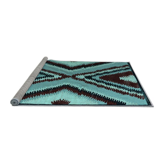 Sideview of Machine Washable Abstract Light Blue Modern Rug, wshabs4583lblu