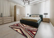 Abstract Brown Modern Rug in a Bedroom, abs4583