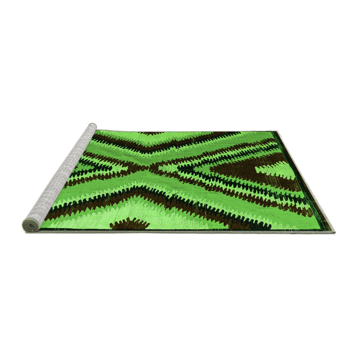 Sideview of Machine Washable Abstract Green Modern Area Rugs, wshabs4583grn
