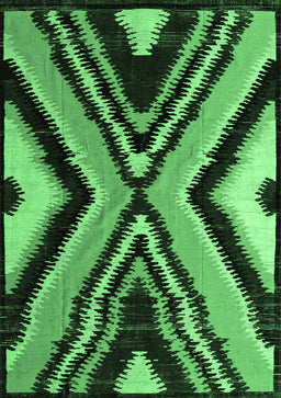 Abstract Emerald Green Modern Rug, abs4583emgrn