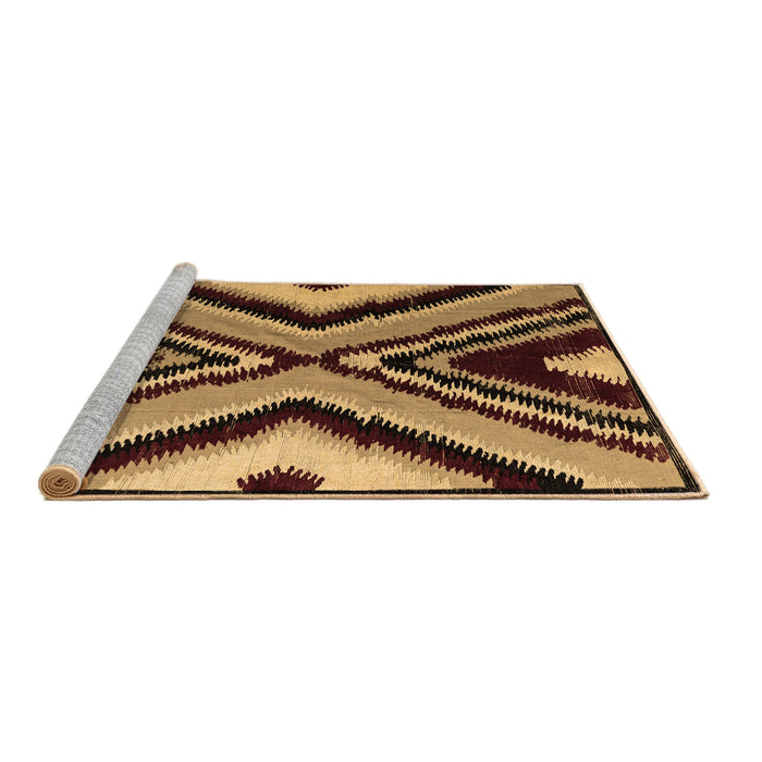 Sideview of Machine Washable Abstract Brown Modern Rug, wshabs4583brn