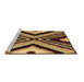 Sideview of Machine Washable Abstract Brown Modern Rug, wshabs4583brn