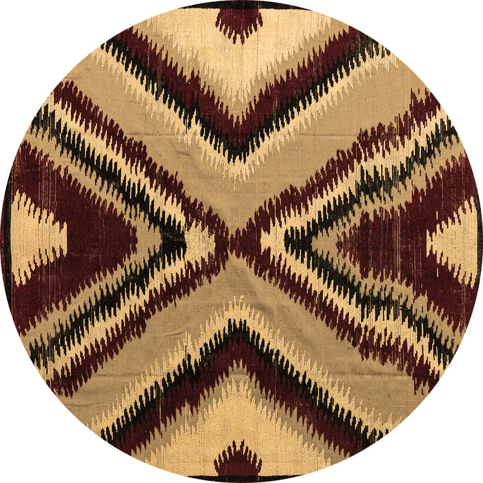 Round Abstract Brown Modern Rug, abs4583brn