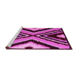 Sideview of Machine Washable Abstract Pink Modern Rug, wshabs4583pnk