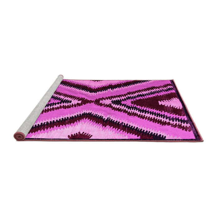 Sideview of Machine Washable Abstract Pink Modern Rug, wshabs4583pnk