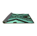 Sideview of Abstract Turquoise Modern Rug, abs4583turq